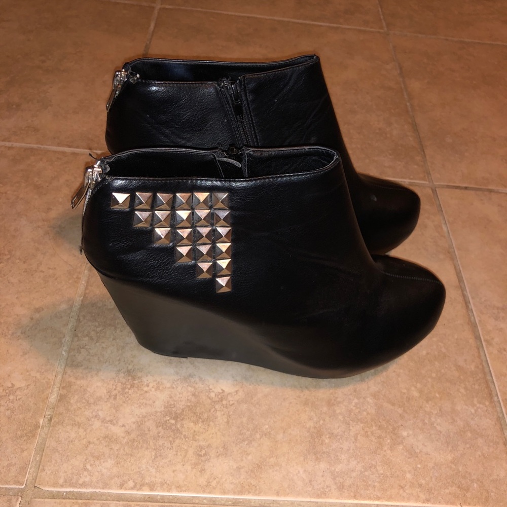 Black studded booties